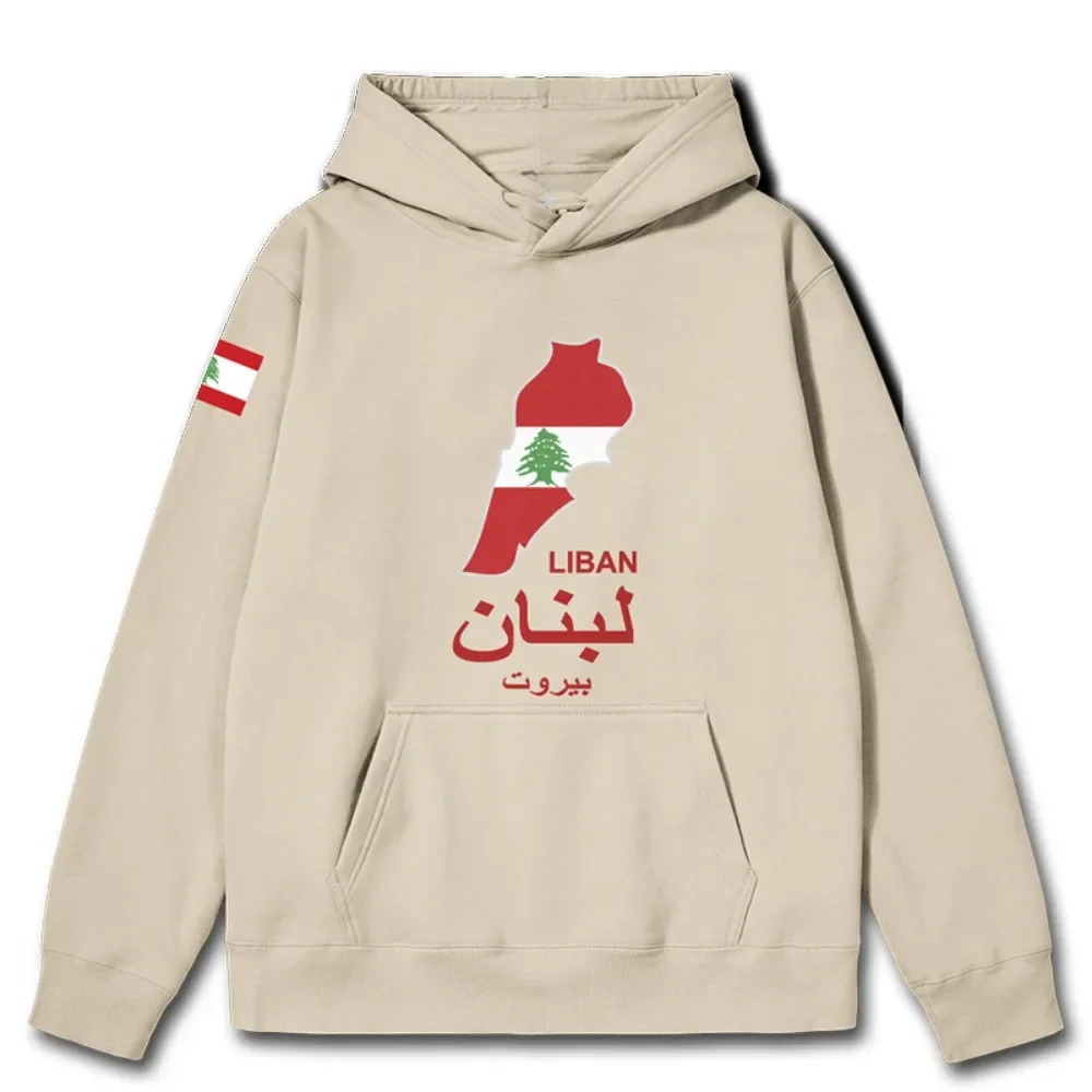 Libanon Libanon Nationale Kaart Heren Hoodies Zwart Wit Sportkleding Pullovers Heren Geprint Heren Hoodie Kleding Herfst Winter