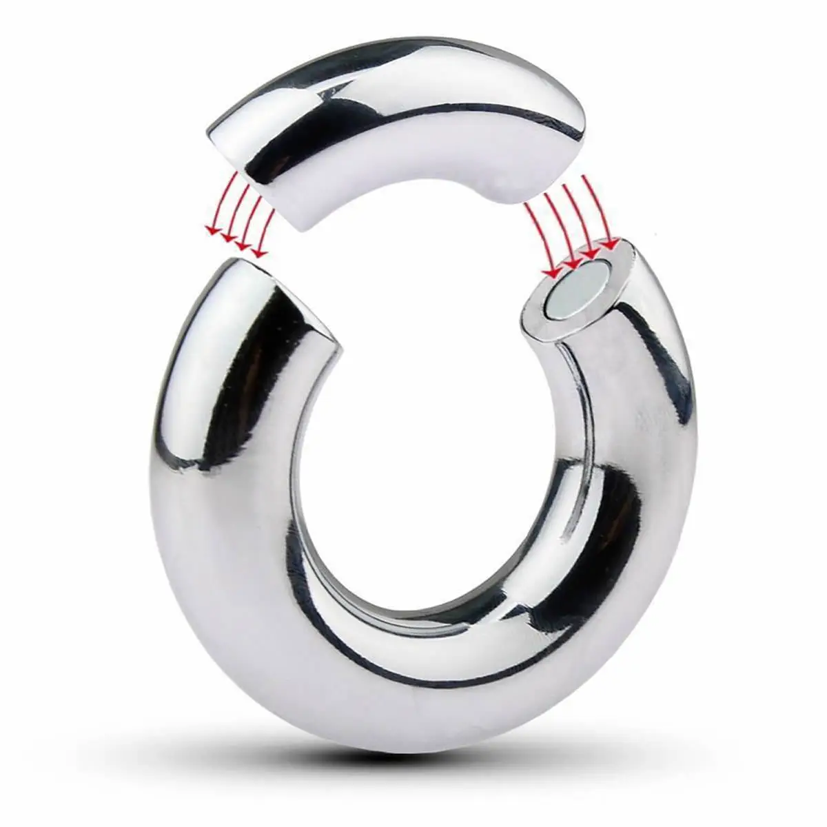 Metal Magnet Cock Ring Clamp Male Chastity Device Stainless Steel Cockring Dick Scrotum Bondage Stretcher Adult Sex Toys For Men