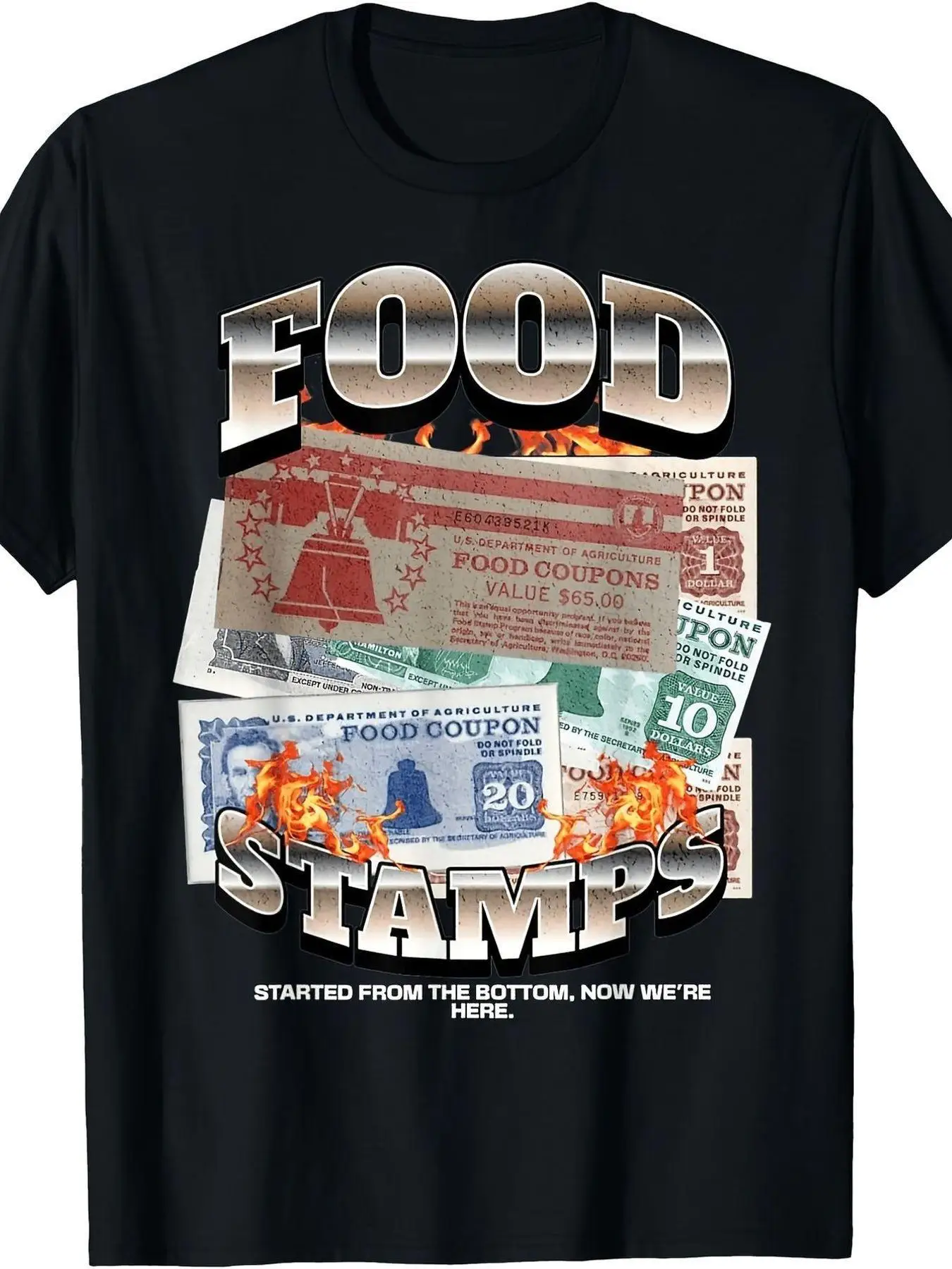 Men's Plus Size Black Graphic T-Shirt, Bold Metallic 