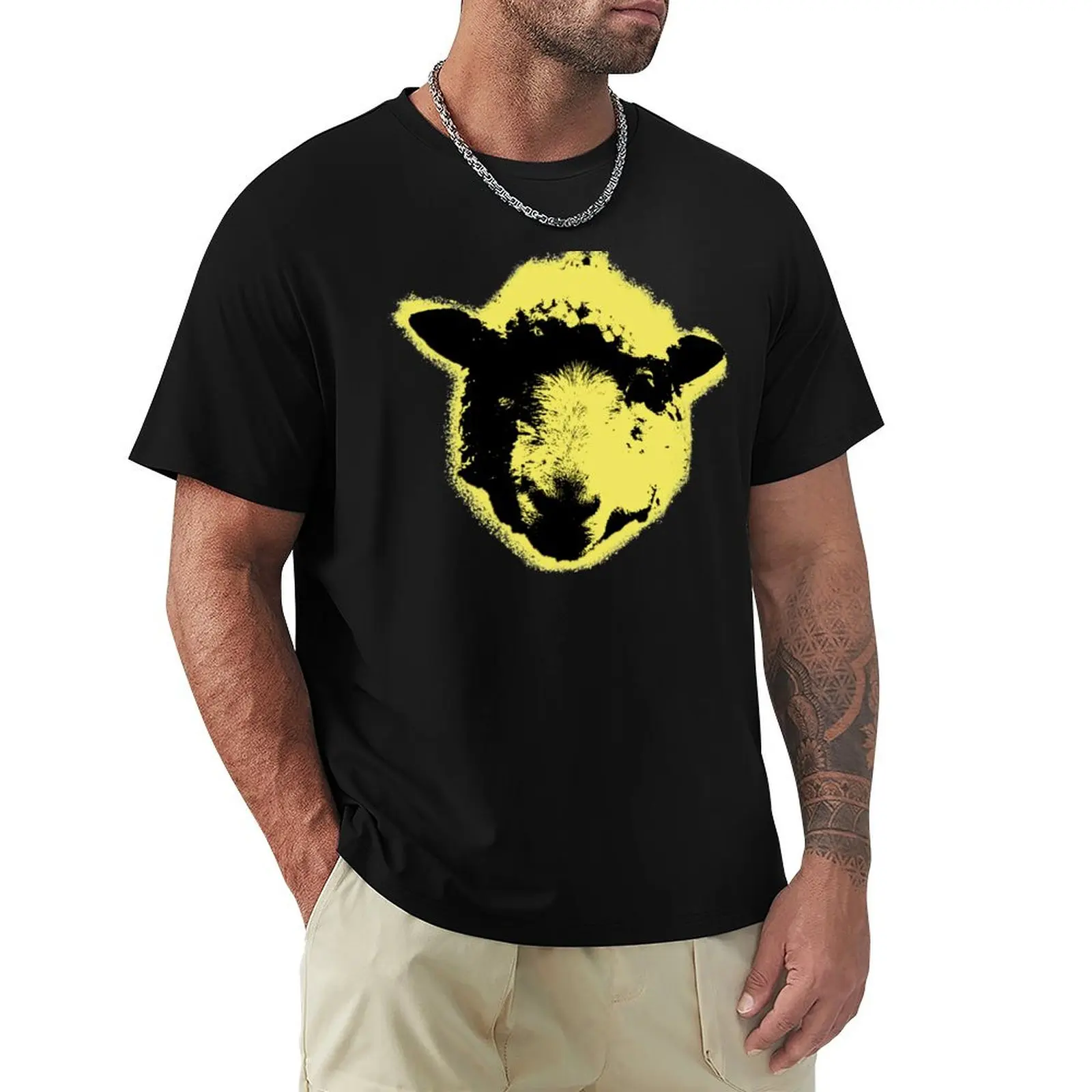

Yellow sheep T-Shirt boys animal print tees graphic t shirt vintage quick drying mens graphic t-shirts anime