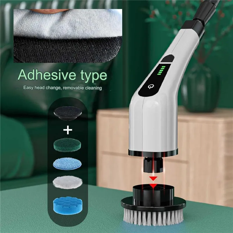 Electric Brush Cordless Spin Scrubber Rechargeable Electric Spin Scrubber with 8 Brush Heads for Bathroom Shower for Versatile