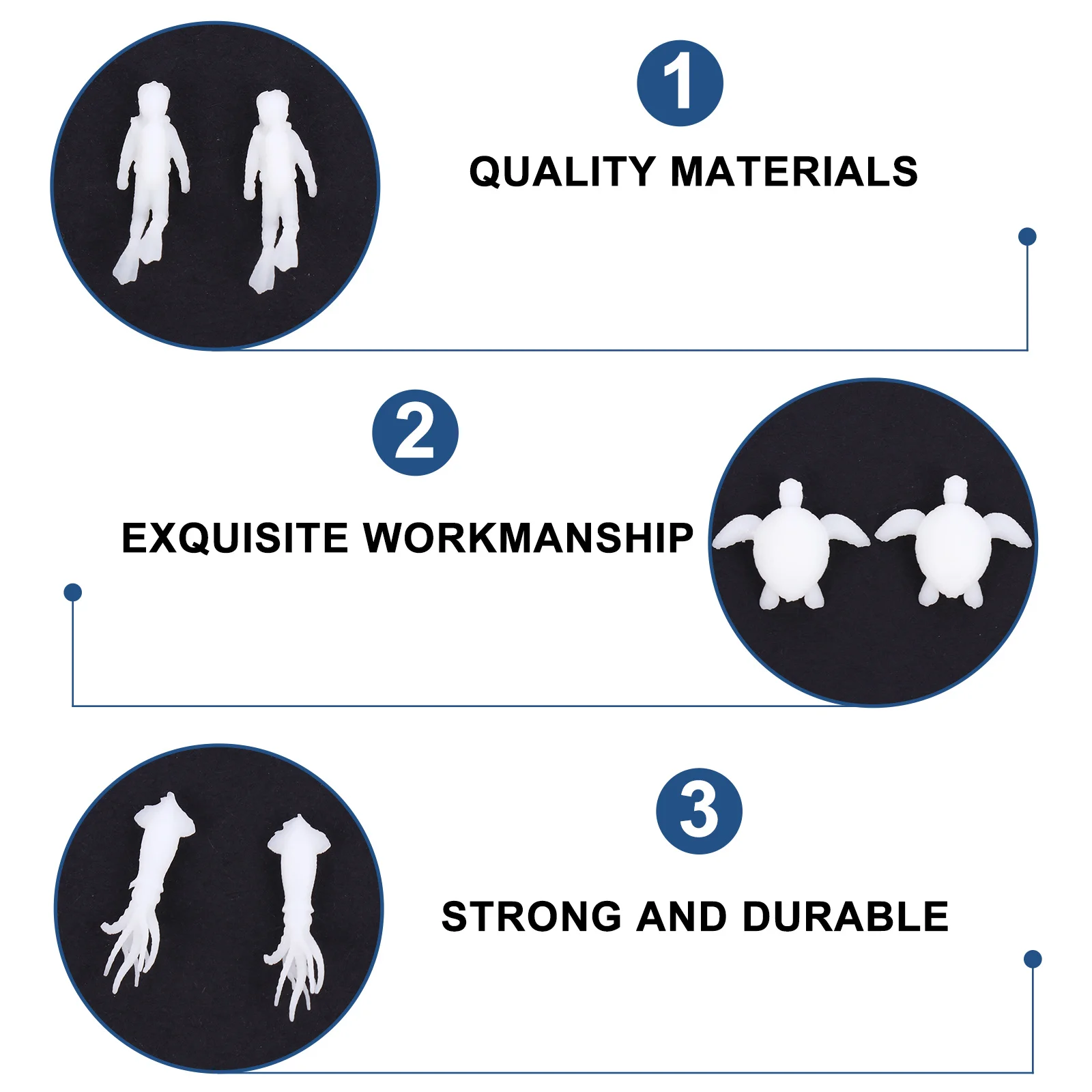 

6Pcs Micro Landscape Ornament Ocean Style Turtle Diver Squid Miniature DIY Craft Decoration Turtle Ornament Mini Ornaments