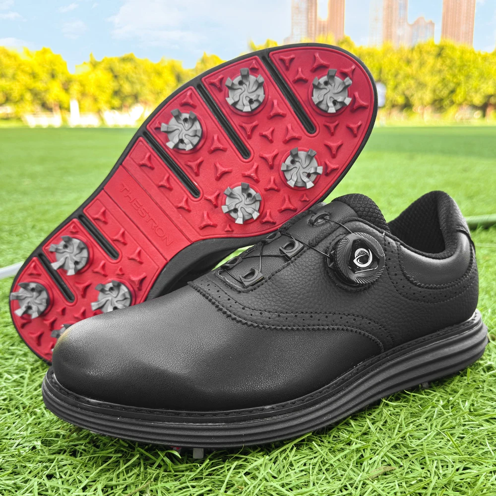 

Mens Golf Sneakers Big Size 39-48 High Quality Breathable Leather Training Shoes Men Sport Spikes No-slip Waterproof Golf Shoes