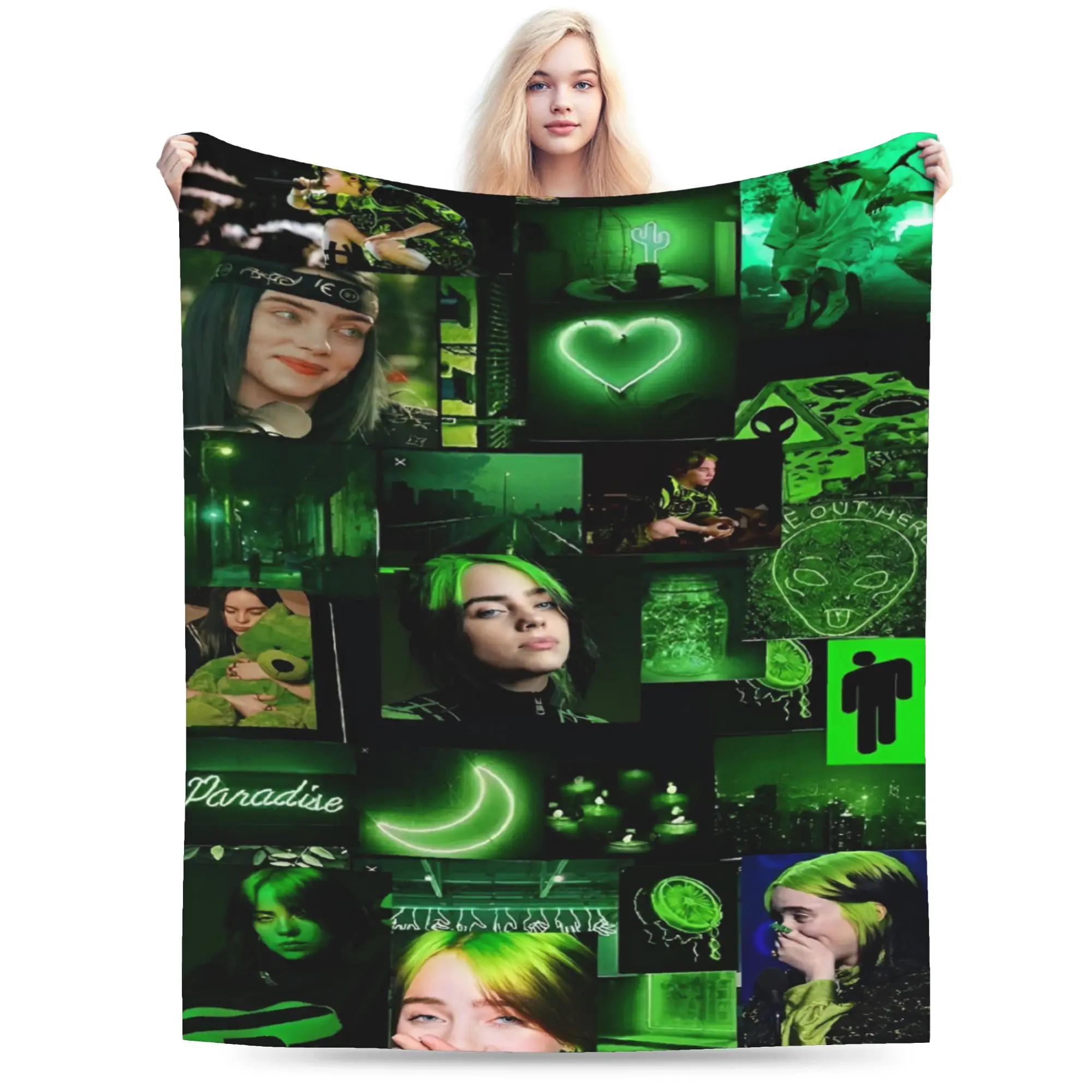 B-Billies E-Eilishing hit me hard and soft  Blankets Soft Flannel Healing Gifts  Throw Blanket Bedspreads