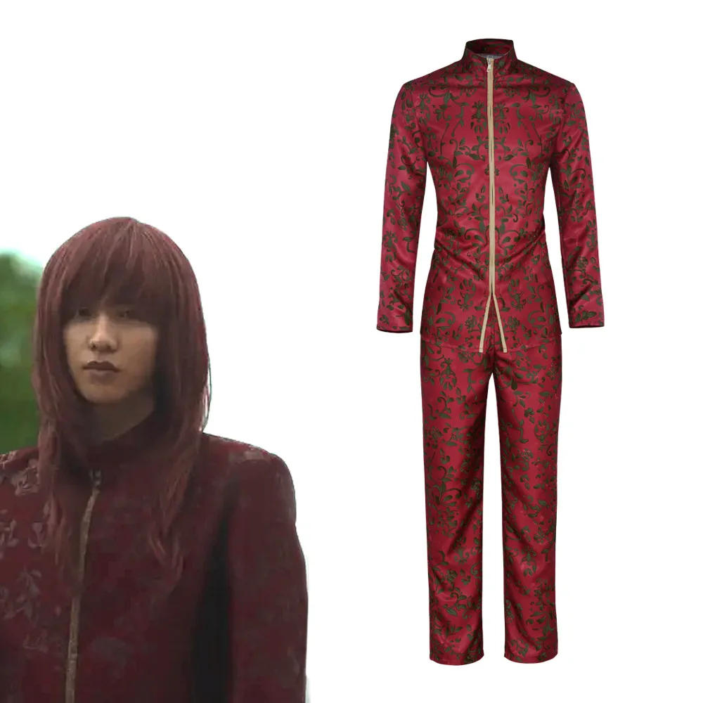 

Live Action YuYu Hakusho Kurama Shuichi Minamino Movie Cosplay Costume Red Tight Uniform Halloween Cosplay Clothing