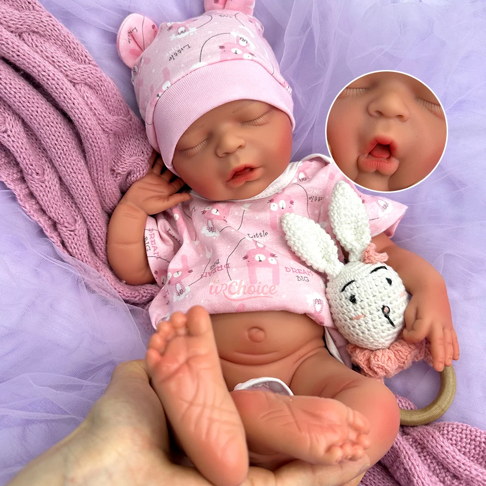 

18Inch Open Mouth Girl Full Soft Silicone Reborn Baby Lifelike Waterproof Doll Emotional Companion Comfort for Child Loss Grief