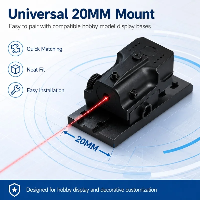 Universal 20MM Rail Mini Under‑mount Pendant Adjustable Width Hobby Model Desktop Ornament Parts