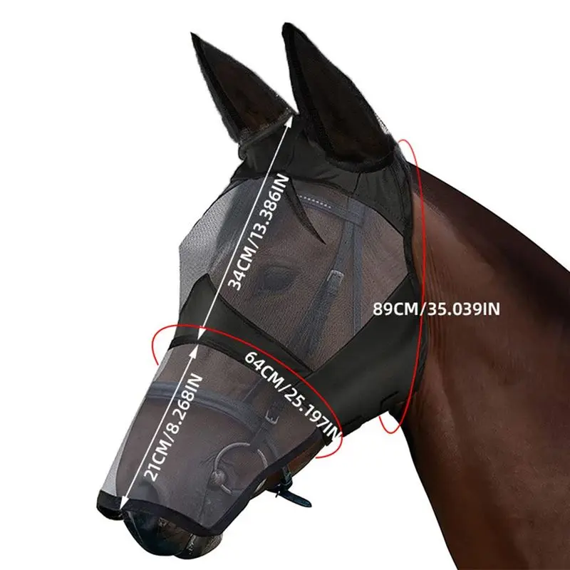 Horse Fly Mask Super Comfort Fly Masks For Horses Enhanced Visbility For Trail Riding