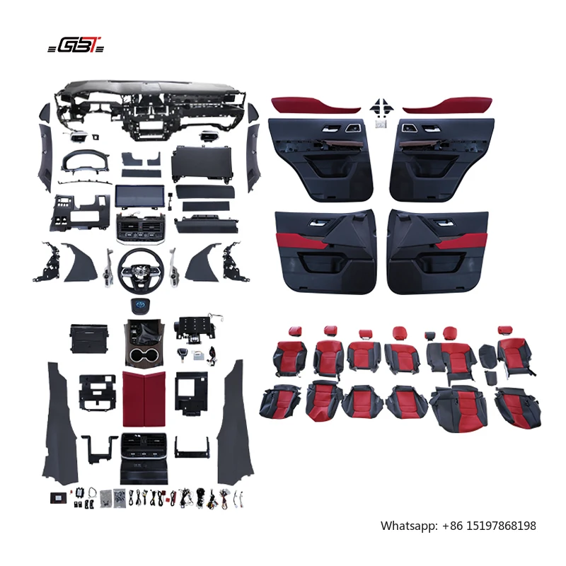 GBT Newest LC300 Red Model Inner  Body Kit Instrument Panel Assembly Seat Cover Door Panel for 2008-2021 Toyota Land Cruiser 200