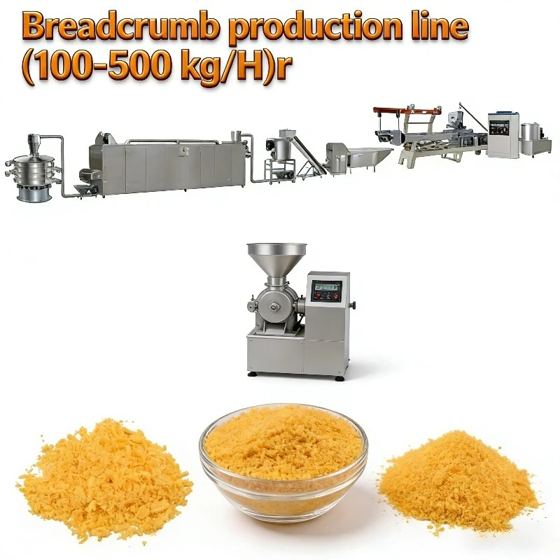 304 SS Full Auto Extrusion Twin Screw Extruder Motor Driven for Bread Crumb Production Line Custom
