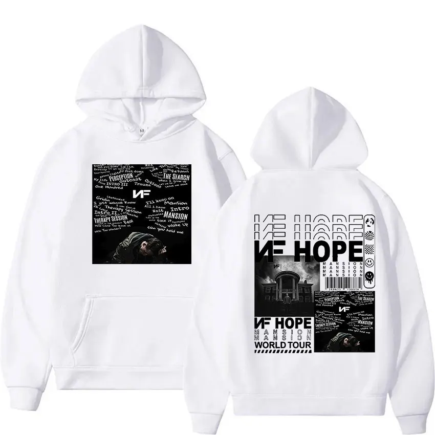 Rapper NF Hope Concert Tour 2024 Graphic Hoodie Men Hip Hop Retro Fashion Pullover Oversized Sweatshirt Unisex Gothic Streetwear