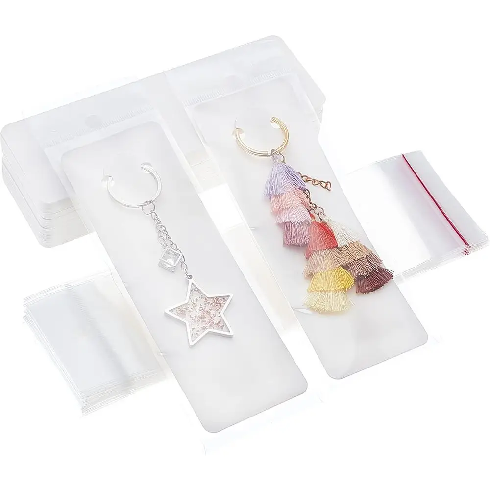 

Длинные карточки-держатели для брелоков с самоклеящимися пакетами, бумажные держатели для брелоков с карточками