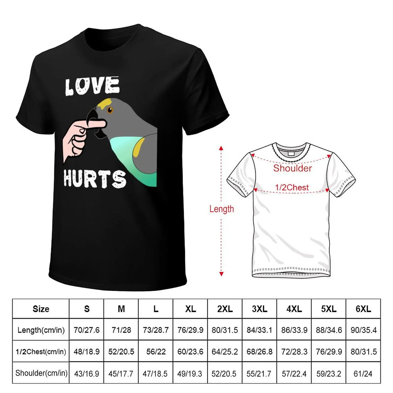 Love Hurts Meyers Parrot Long Sleeve T-Shirt Big and Tall Short Sleeve Tee