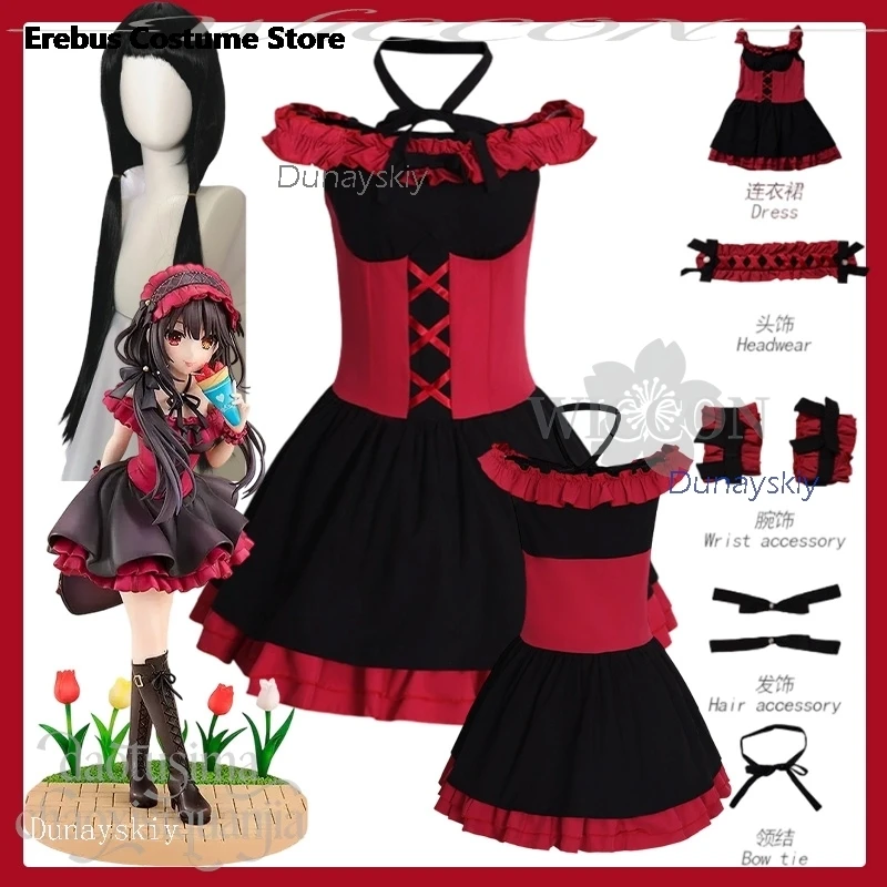 

Рождественский косплей аниме Tokisaki Kurumi Косплей ДАТА Аниме LIVE Костюм Дата Наряд Kawaii Y2K Jirai Kei disfraz mujer