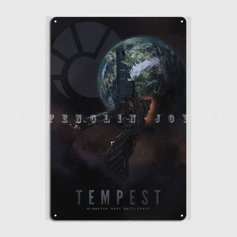 Eve Online Tempest-letrero de Metal para pared, Mural, cueva, Pub, pintura Vintage, decoración, carteles de estaño