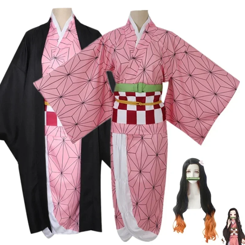 Demon Slayer Kimetsu No Yaiba Kamado Nezuko Kimono Uniform Halloween Party Anime Cosplay Costumes For Kids CMM221