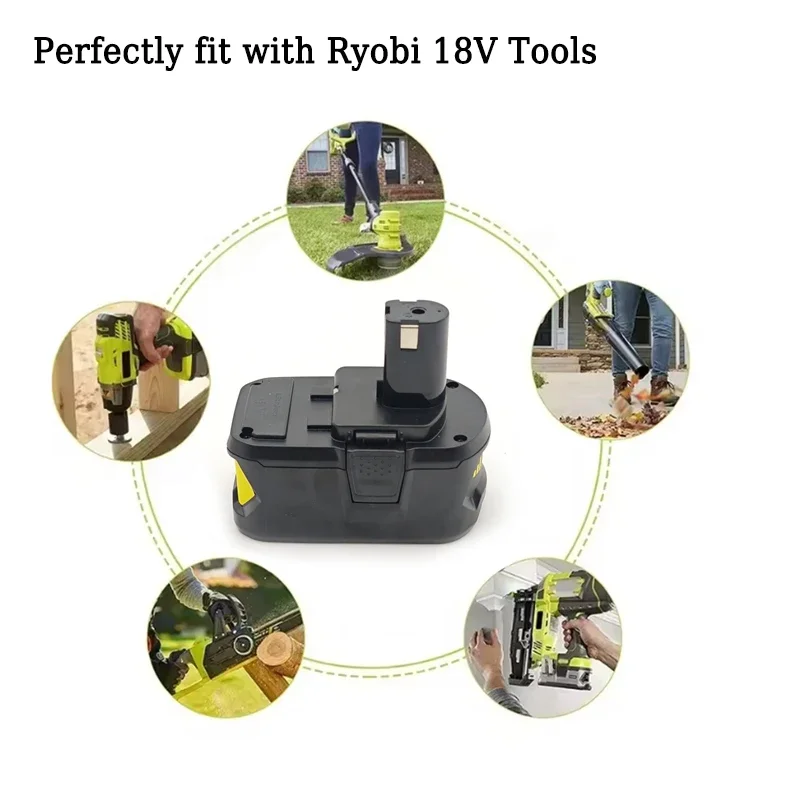 P108 RB18L50 For Ryobi 18V Li-ion Battery 12.0Ah For Ryobi P102 P103 Replacement Battery BPL1820 RB18L20 RB18L40 Cordless Tool