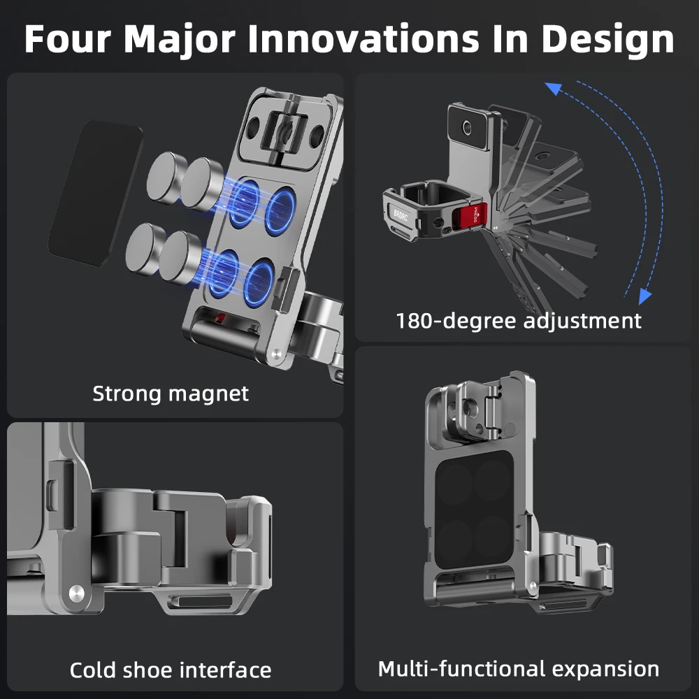 BRDRC Marco adaptador magnético para DJI Osmo Pocket 3, soporte de expansión para cámara, Base de montaje de escritorio, accesorios de fotografía portátiles