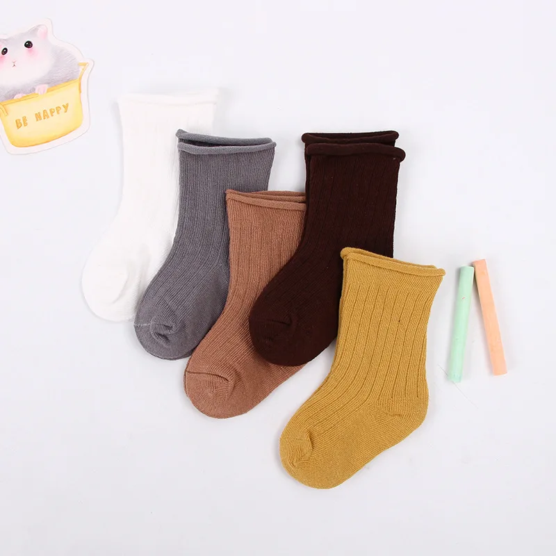 Winter Baby Toddler Cotton Socks Kids Boys and Girl Autumn Short Newborn Ribbed Baby Clothing Christmas Solid Infant Socks