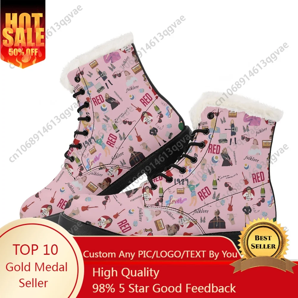 

Hot 1989 American Singer S-Swifties Plush Boots Mens Womens Teenager Shoes Casual Boot Light High Quality Couple Customize Shoe
