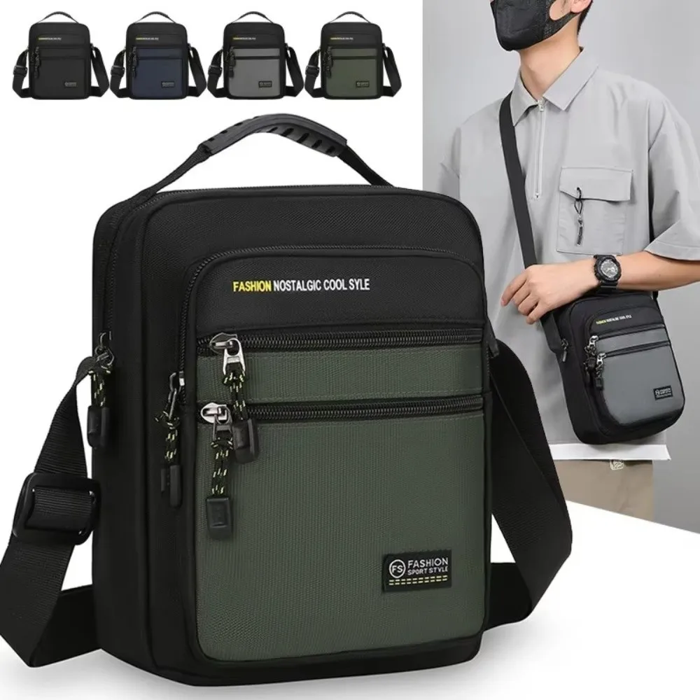 

High Quality Oxford Men Crossbody Bag Multi-Pockets Storage Bag Single Shoulder Bags Big Capacity Business Crossbody Bags Gift
