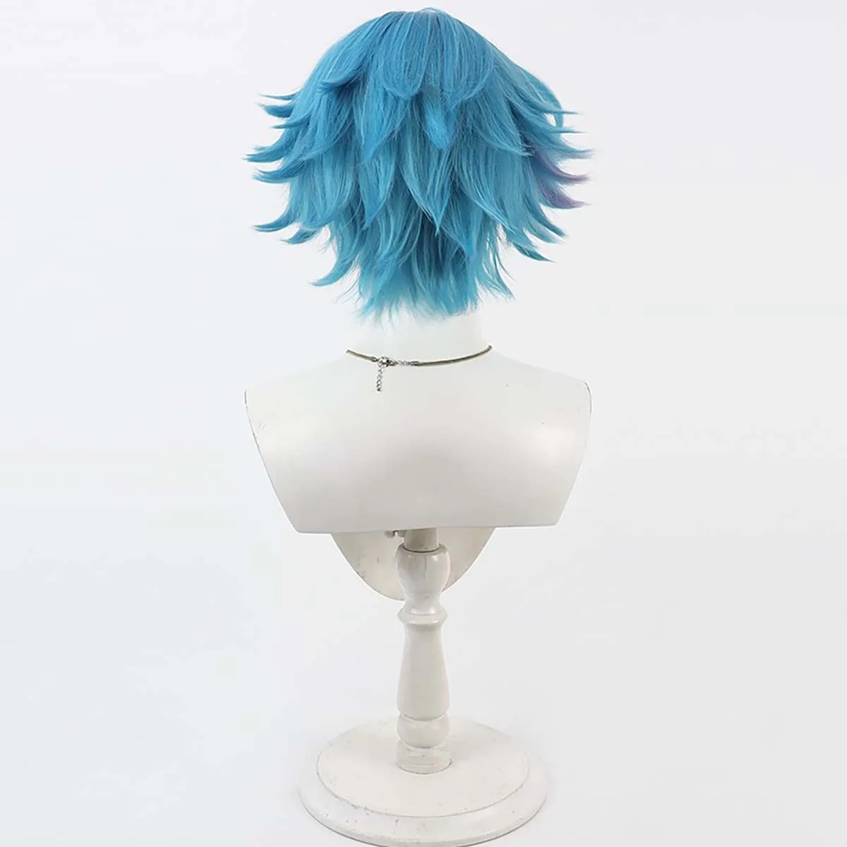 Peruka męska na Halloween, rekwizyty do gry, Cosplay Wuthering Waves, Brant, krótka niebieska peruka