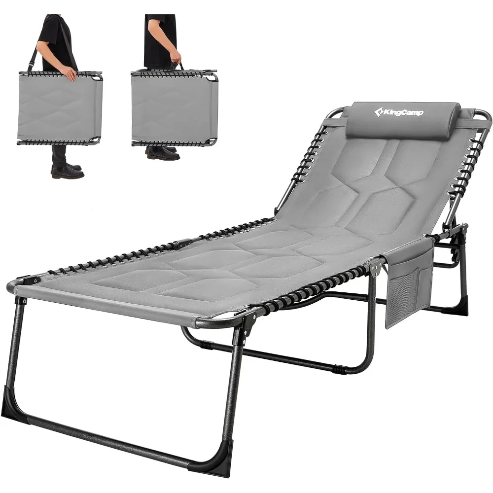 

Oversize Padded Folding Chaise Lounge Chair for Outdoor, Patio, Beach,Lawn, Sunbathing, Tanning, Pool, Lay Flat Heavy