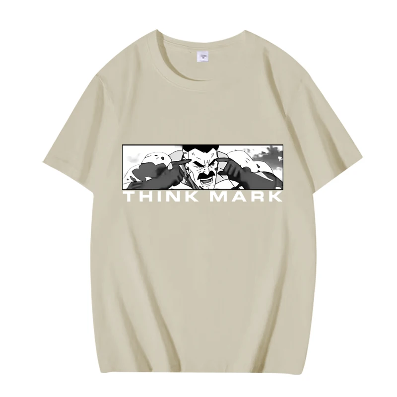 Invincible Think Mark Posters T Shirt men women Oversized 100% Cotton Hot sale short sleeve Summer print Unisex plus size tops