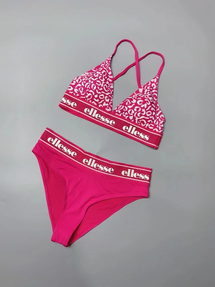 Amber Ell Ladies' Bikini Swimsuit Thermal Spring Vaion Separate e Design with Chest Pad No Steel Support