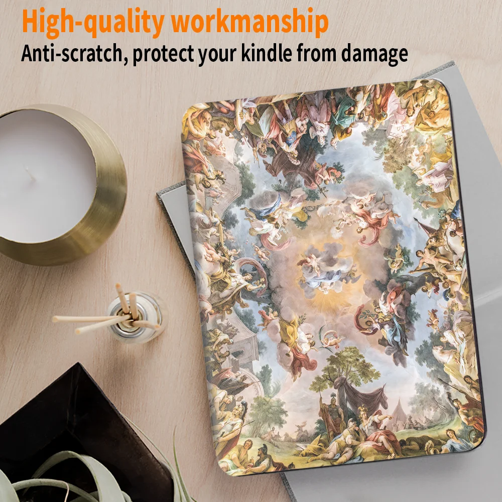 Oil Painting Kindle Case Paperwhite4 E-book KPW4 Solid Color Design Kindle for PQ94WIF Kindle Paperwhite 10th Generation 2018