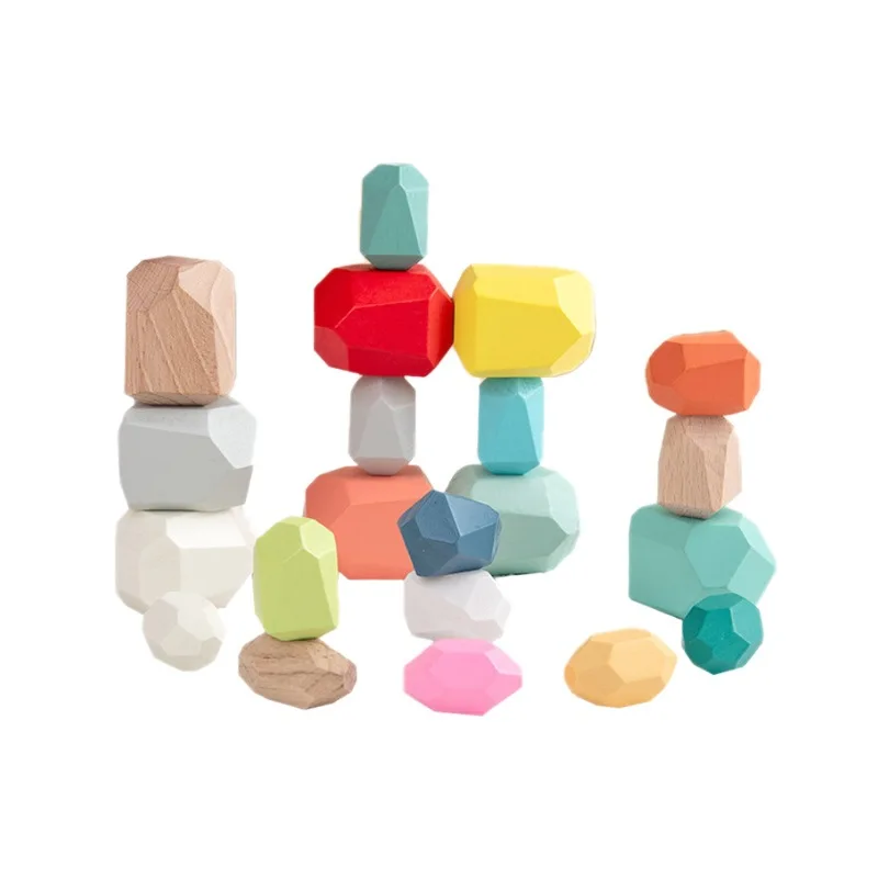 Children's stacked stone early education educational toys assembled building block stacked music wholesale baby girl