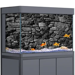 Aquarium Background Sticker Marble Black Stone Rock Wall HD Wallpaper Fish Tank Reptile Habitat Terrariums Decorations PVC