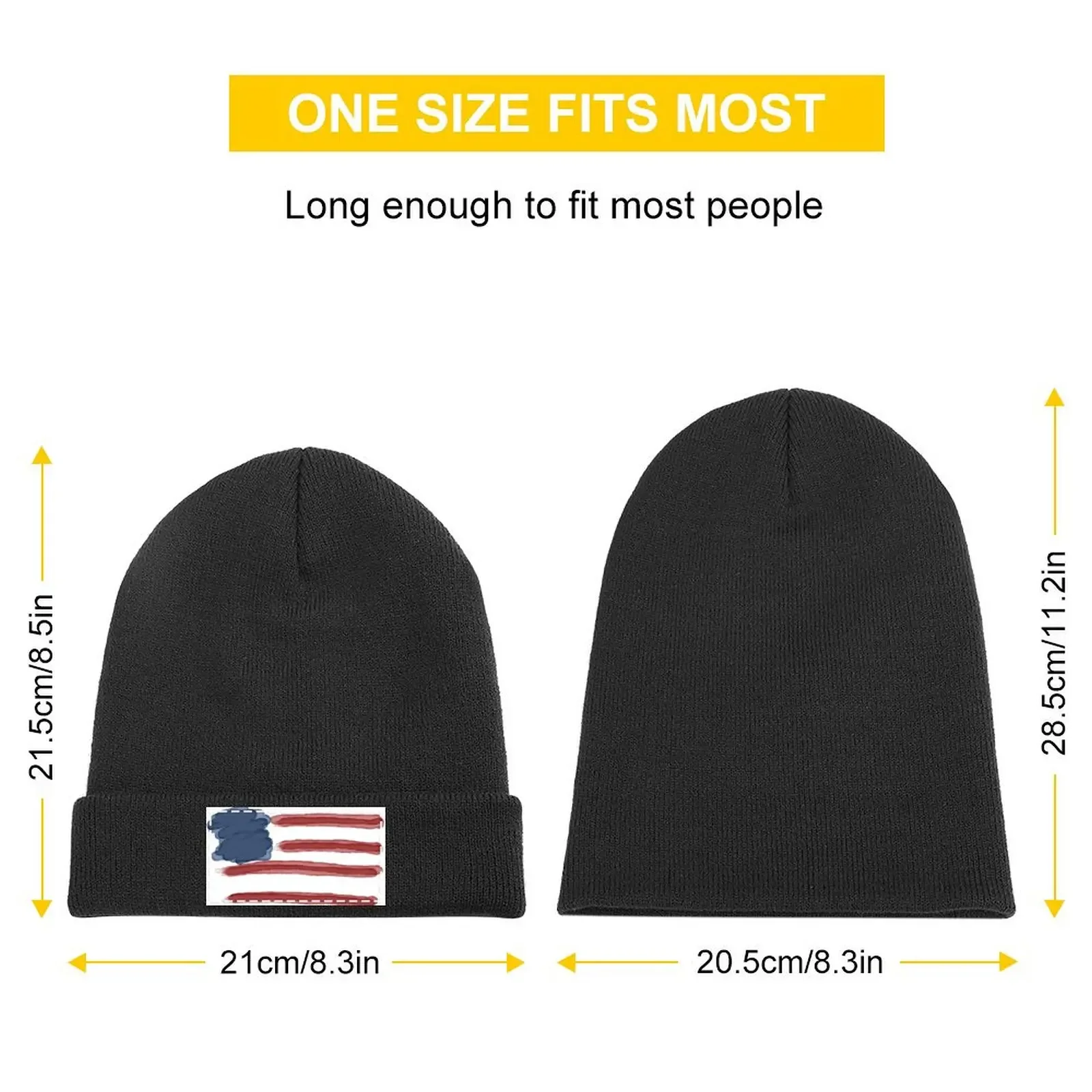 Minimalist Modern American Flag Art Knitted Cap Fashion Beach Hood Anime Hat Men's Baseball Women's