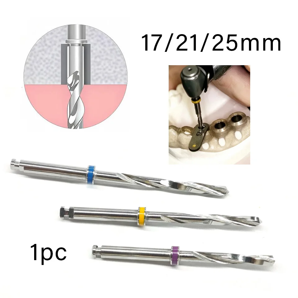 1Pc Dental Guided Implant Anchor Pin Drill Twist Pilot Drill Bit Compatible with Bego Surgical Guide System 17mm 21mm 25mm