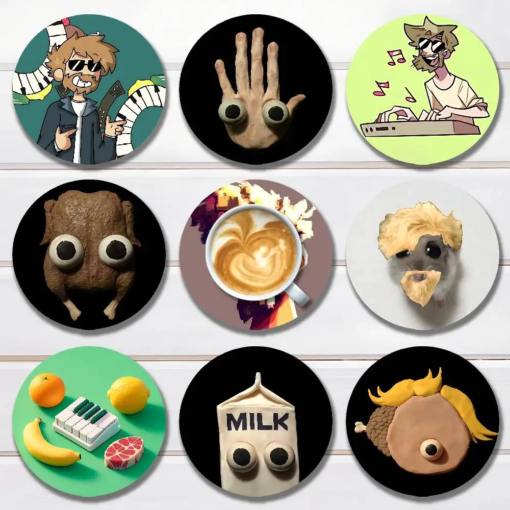 

J-Jack S-Stauber Album Wooden Coasters 10cm Round Cosplay Fans Collect Friends Gifts