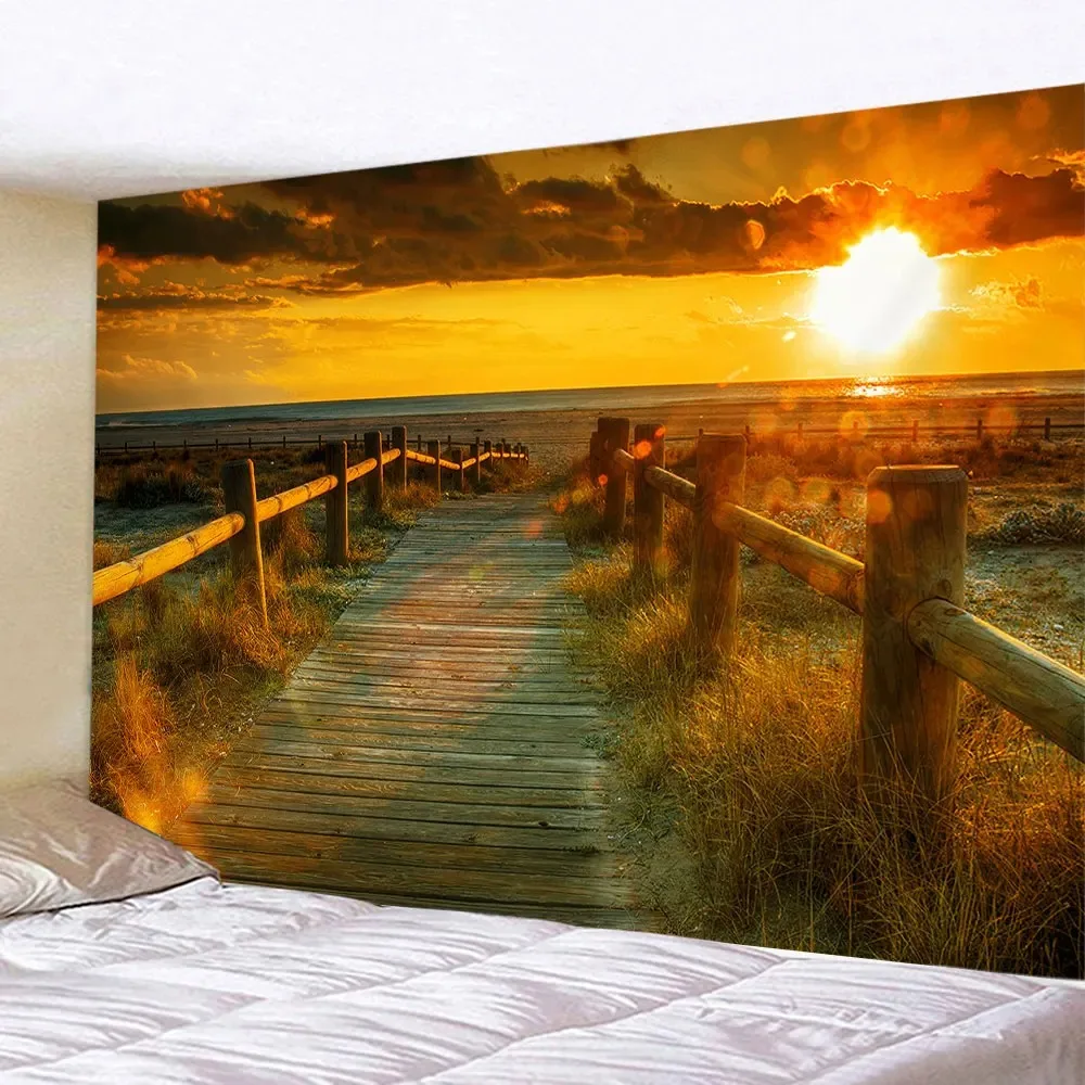 Spiaggia tramonto modello arazzo dormitorio appeso a parete panno decorazione della casa camera da letto soggiorno sfondo panno 230x180 cm