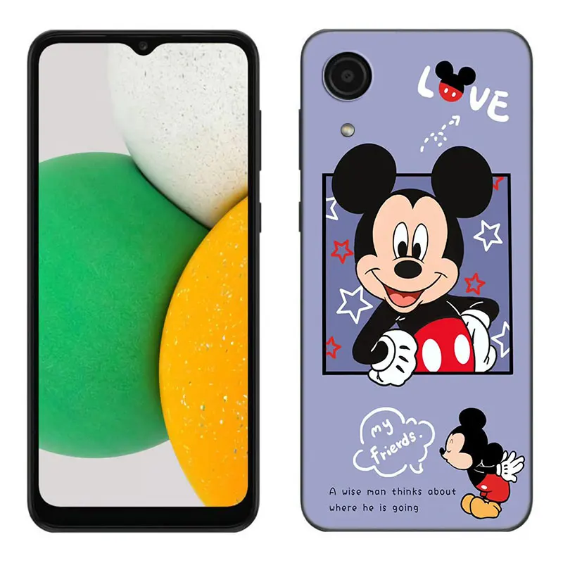 Cute M-Mickey Mouse Phone Case For Samsung Galaxy A01 A03 Core A04 E A02 A05 A10 A20 A21 A30 A50 S A6 A8 + A7 2018 Black Cover