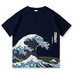 Classic Men Boys The Great Wave Printed T-shirts Tops Spring Summer High Street Streetwear Pullover Sweatshirt Sweater Vintage