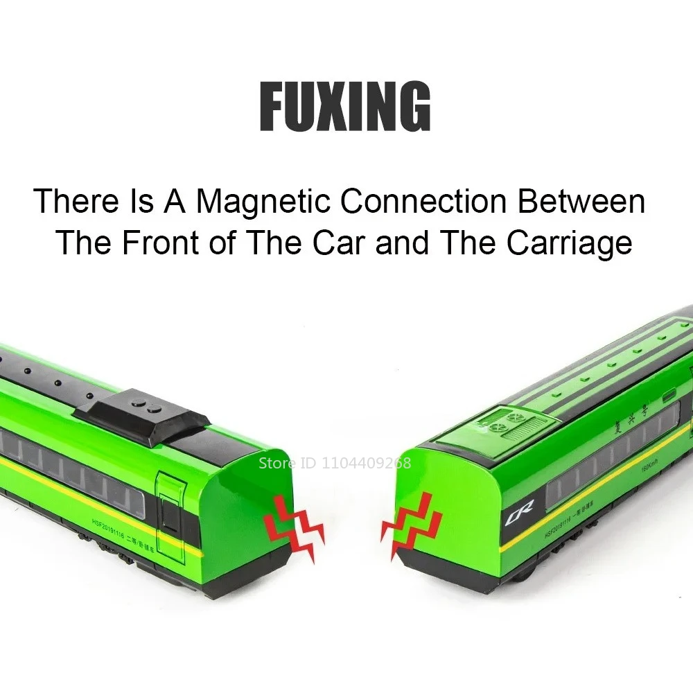 1:87 FUXING 高速鉄道モデルおもちゃの車合金ダイキャスト電気駆動磁気接続地下鉄列車の装飾品キッズギフト