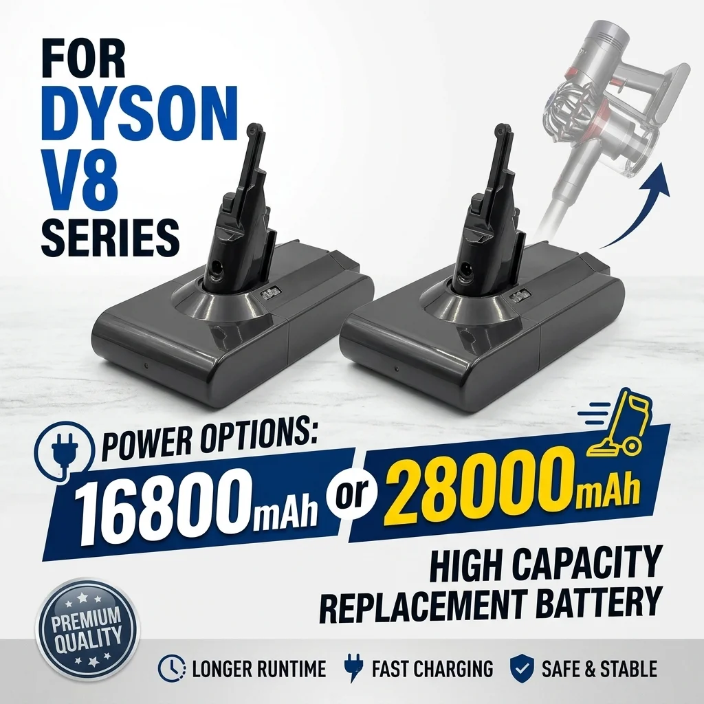 

V8 Battery Replacement for Dyson V8 Absolute Animal Fluffy Vacuum, 16800mAh 28000mAh High Capacity Li-ion Spare Battery