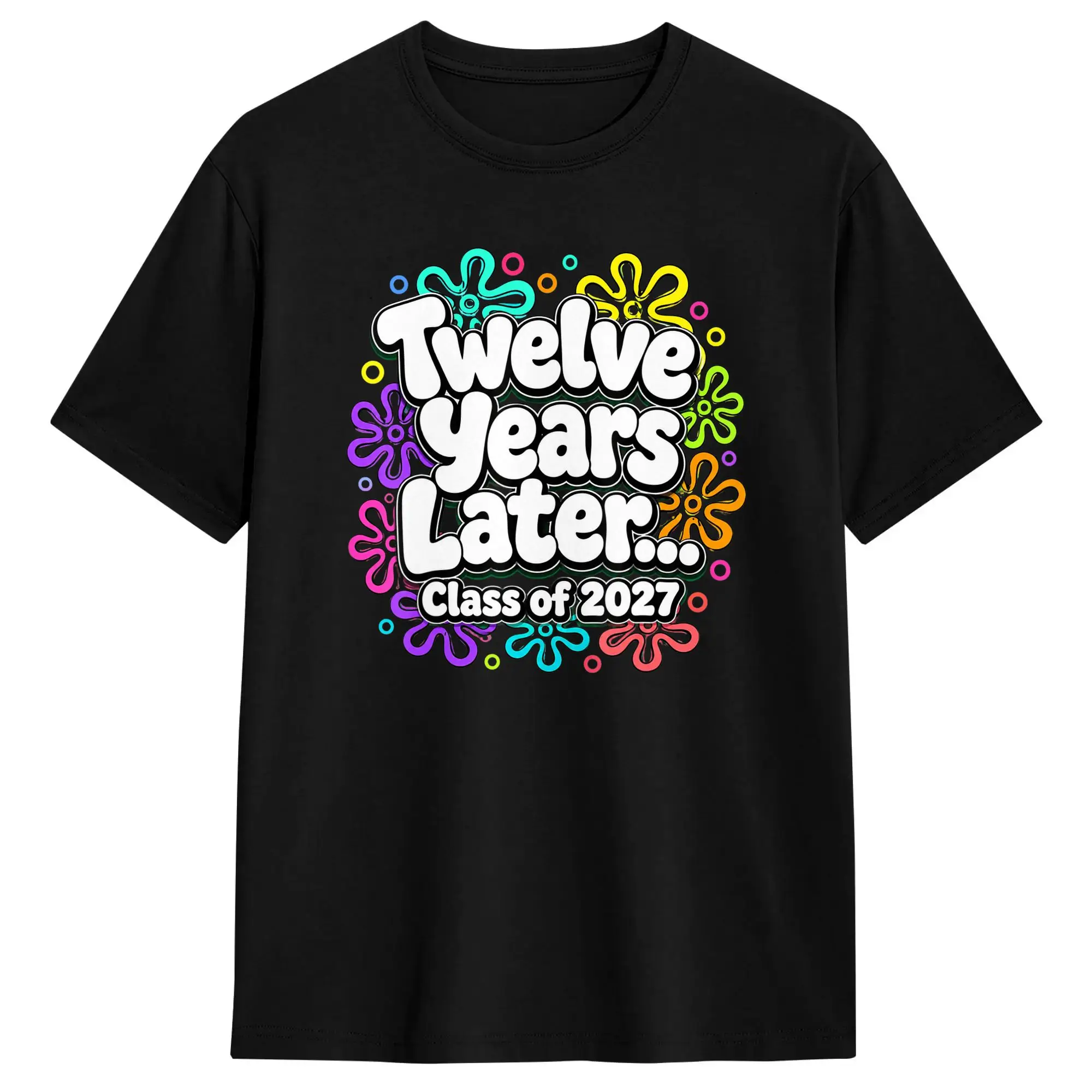 Funny Class of 2027 Senior Twelve Years Later Back to School T-Shirt  Trending T-Shirts Short-Sleeved Y2K Funny Tops Cotton Tees