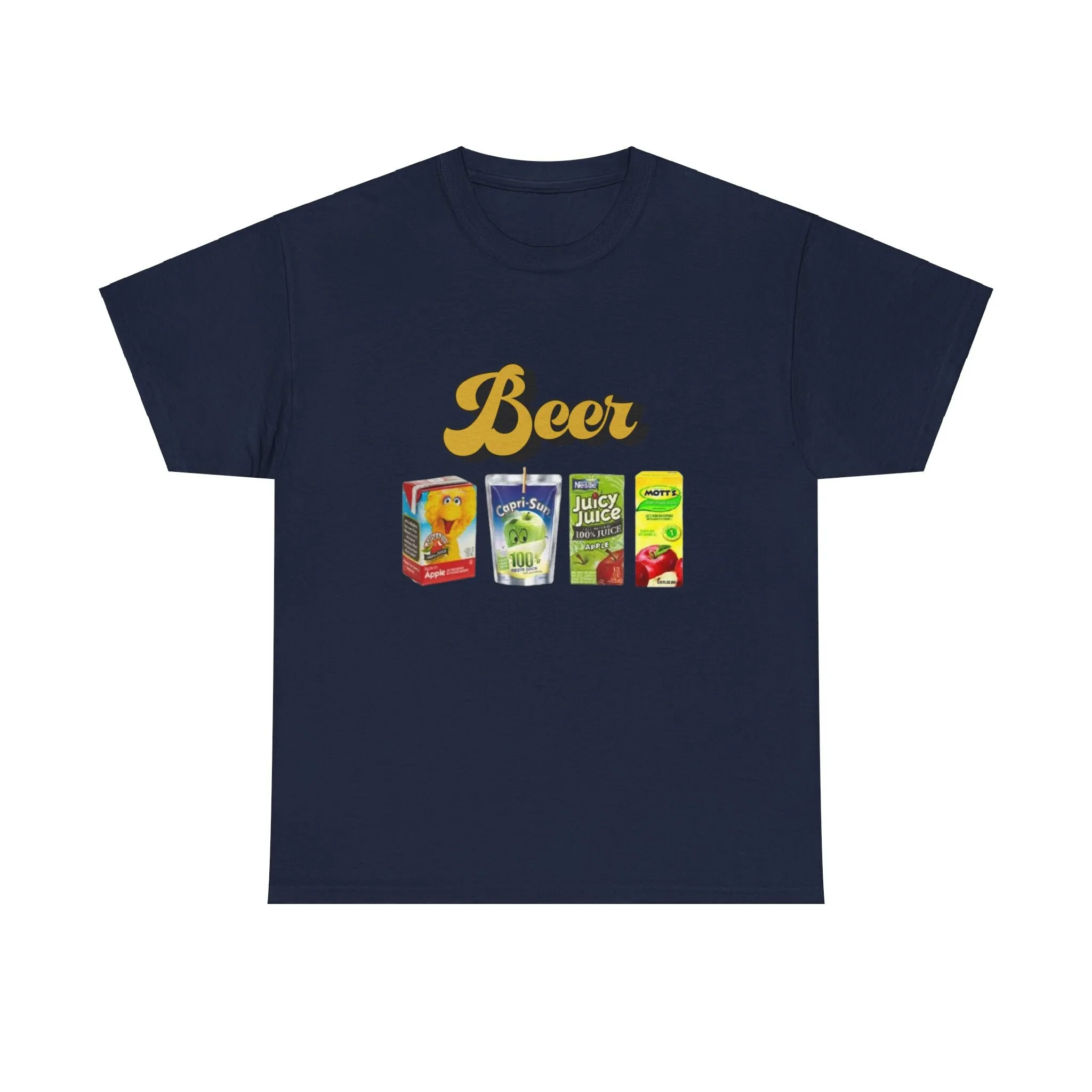 Camiseta de caja de jugo de cerveza