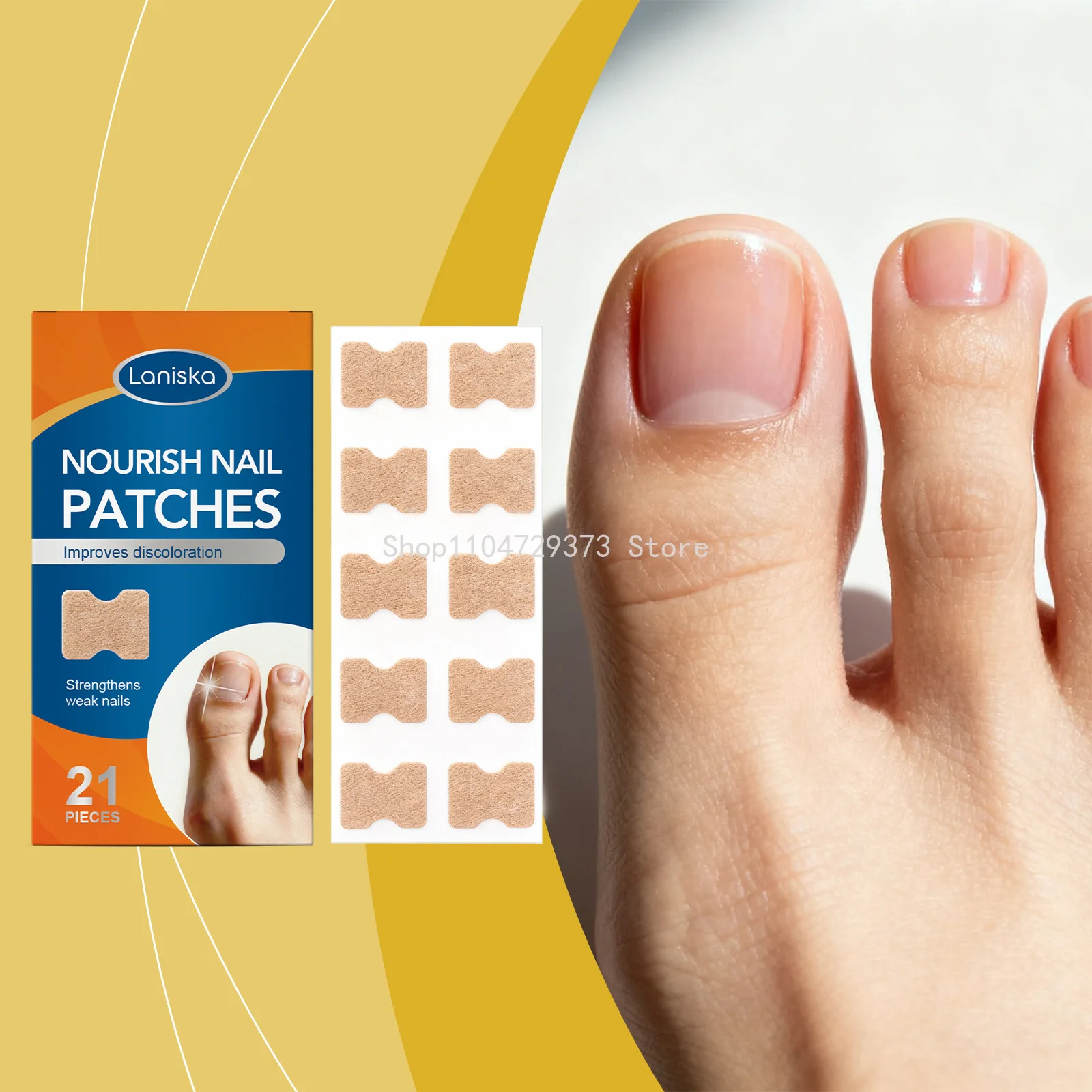 21 Uds. Parches lisos para el cuidado de los dedos de la superficie del clavo, parches hidratantes suaves para el cuidado de los pies, parches adhesivos nutritivos para el cuidado de las uñas, herramienta para el cuidado de los pies