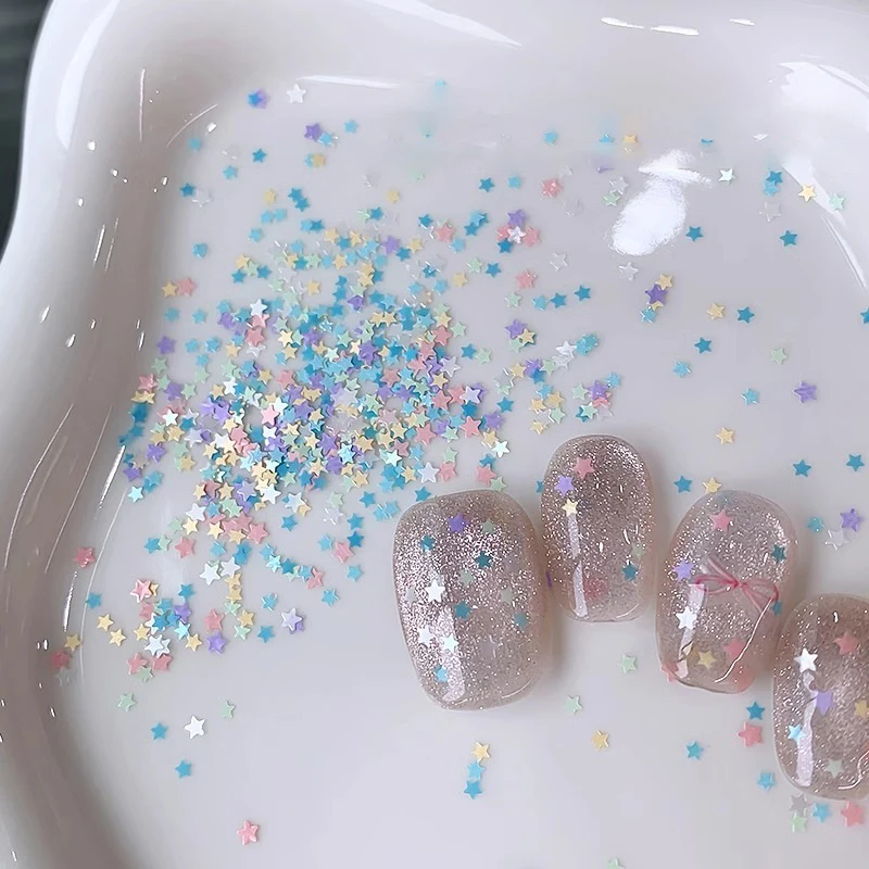 Cute Star Shape Macaron Color Nail Glitter For Nail Art Nail Charm Decoration Accessories Nail Art DIY
