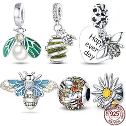 100% 925 Strerling Silver Bee Series Charms Fit Original 3mm Bracelet Beads DIY Jewelry For Women New in Hot Sale