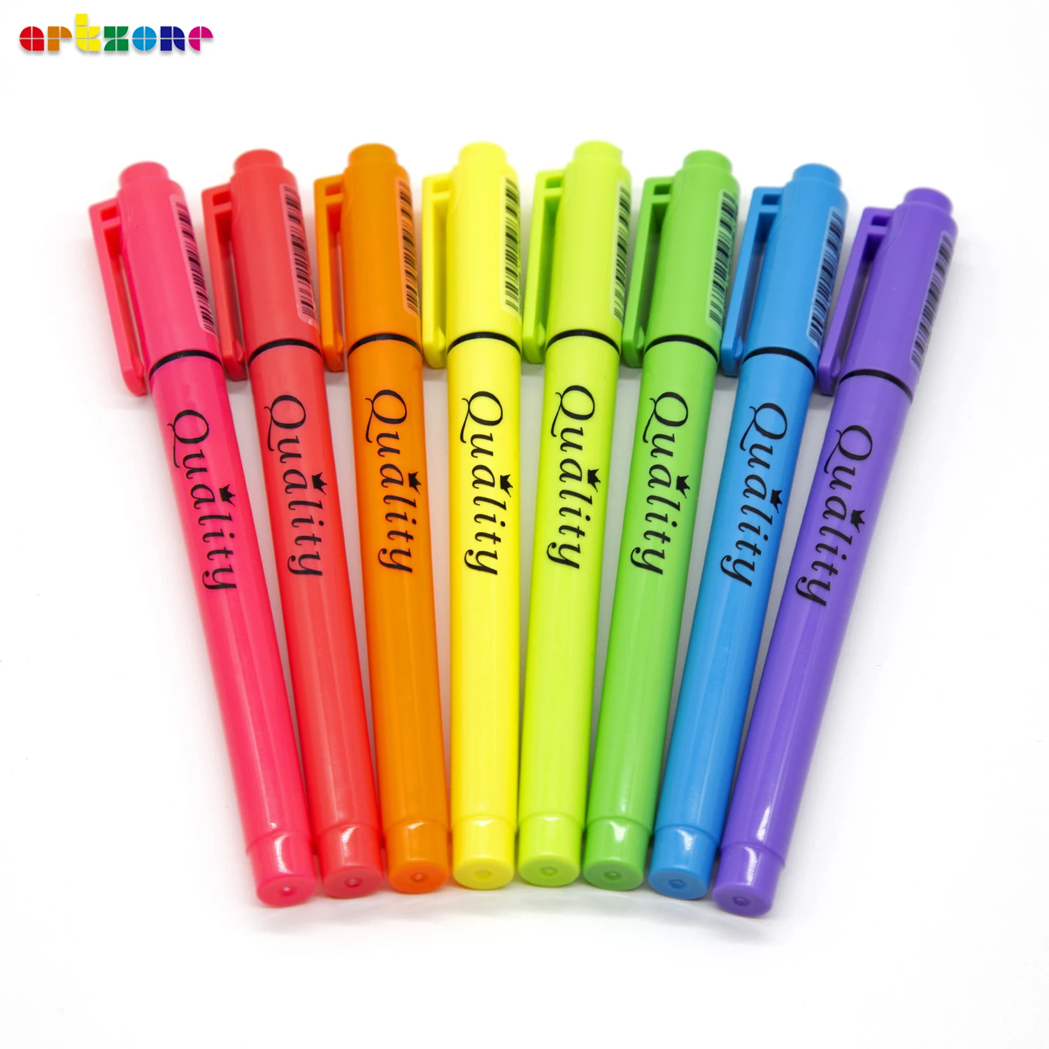 8 Colors Fluorescent Highlighter Pens Non Toxic No Smear Ink Colored Marker Pen Set for Office School Supplies