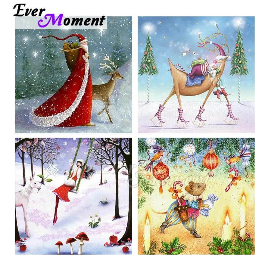 Ever Moment Diamond Painting Cartoon Picture Christmas Girl House Stuff For Home And Decoration 5L523