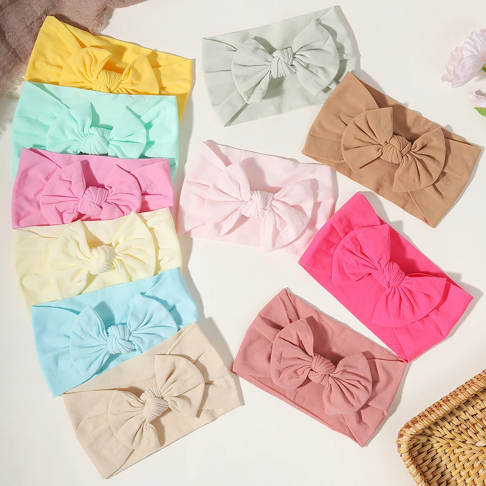 

1pcs Bow Baby Head Band for Children Solid Color Baby Headband Newborn Cable Headband Turban Kids Headwear Baby Hair Accessories