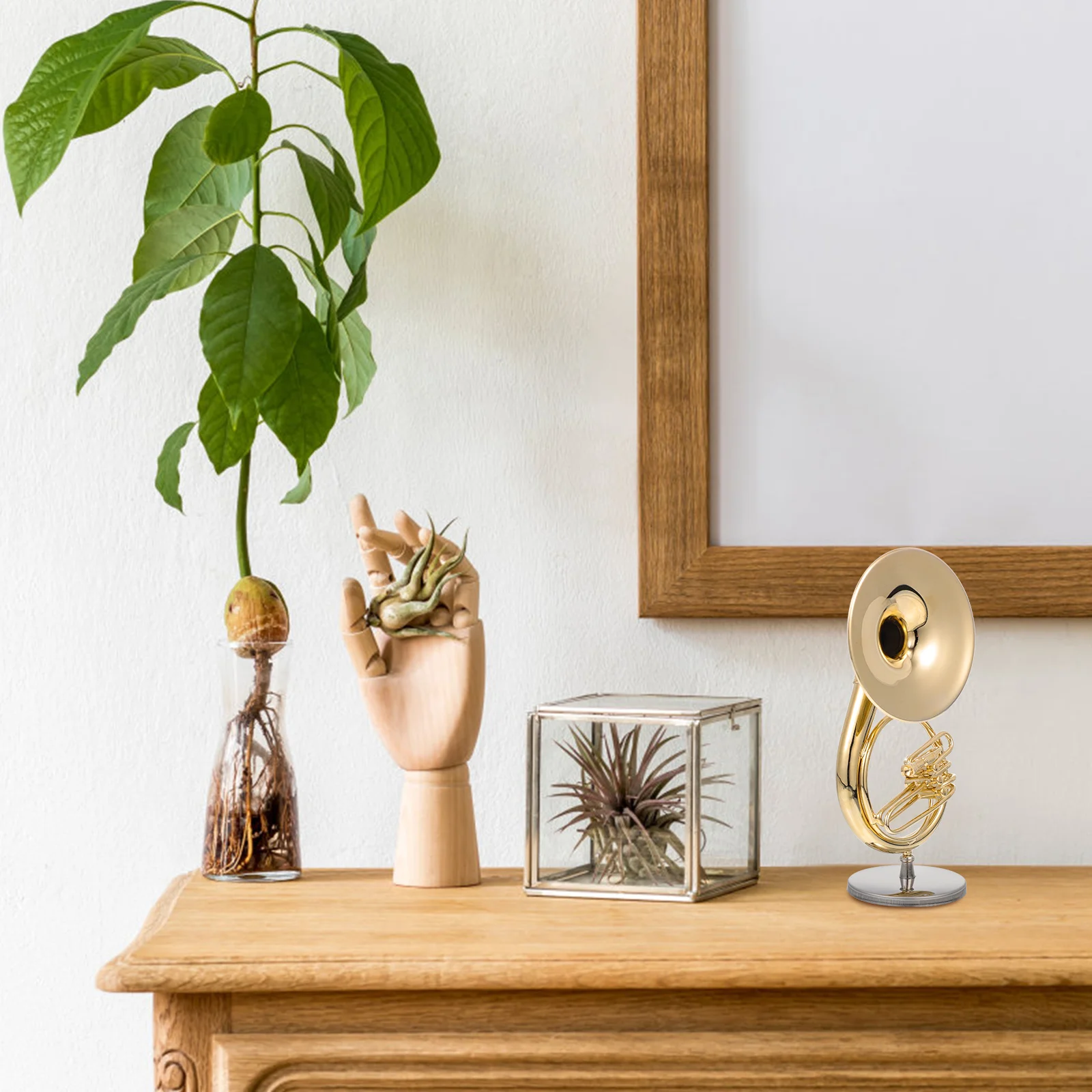 Musical Instrument Model Realistic Sousaphone Adorn Small Desktop Decorate 24k Gold Plated Copper