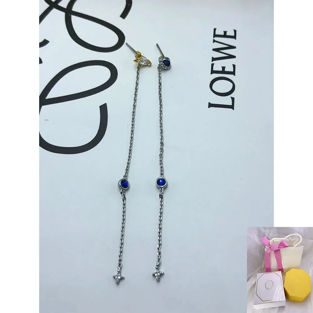

2024 New Fashionable Blue Gem Earrings Romantic Holiday Party Gift